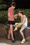 Twinks Elijah White & Cody Cachet fuck a watermelon before