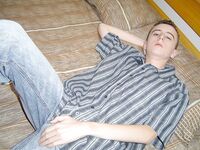 Amateur gay model Corey Can touches himself and masturbates