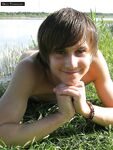 Gay beauty Mike strips by the river and plays with his hard