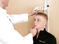 Blond twink Caleb gets his ass examined by Dr Wolf before