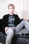 Blonde twink Tyler Manson shows his big balls while jerking